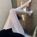 Damen-Kettenstrumpfhose, ausgehöhlt, Schwarz, Sexy, transparent, Jacquard, amerikanischer Retro-Stil, Netz, atmungsaktiv, Spitze, Fischgrät-Strumpfhose