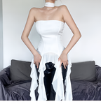 Women Off Shoulder Lace Strapless Halter Top