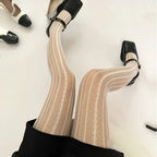 Damen-Kettenstrumpfhose, ausgehöhlt, Schwarz, Sexy, transparent, Jacquard, amerikanischer Retro-Stil, Netz, atmungsaktiv, Spitze, Fischgrät-Strumpfhose