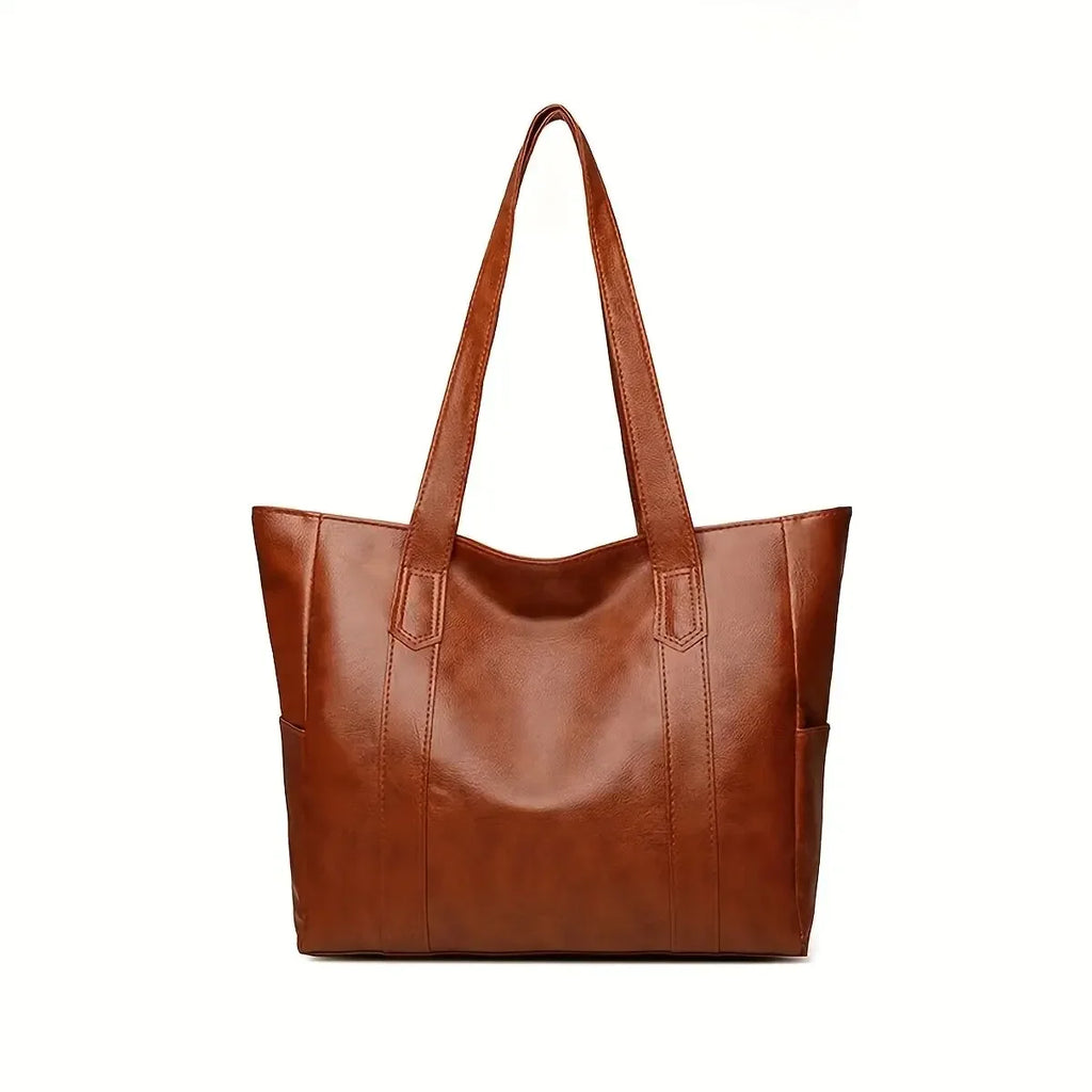 Sac à main vintage grande capacité pour femme, sac à bandoulière vintage uni, sac à main décontracté pour femme