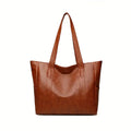 Sac à main vintage grande capacité pour femme, sac à bandoulière vintage uni, sac à main décontracté pour femme