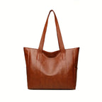 Sac à main vintage grande capacité pour femme, sac à bandoulière vintage uni, sac à main décontracté pour femme