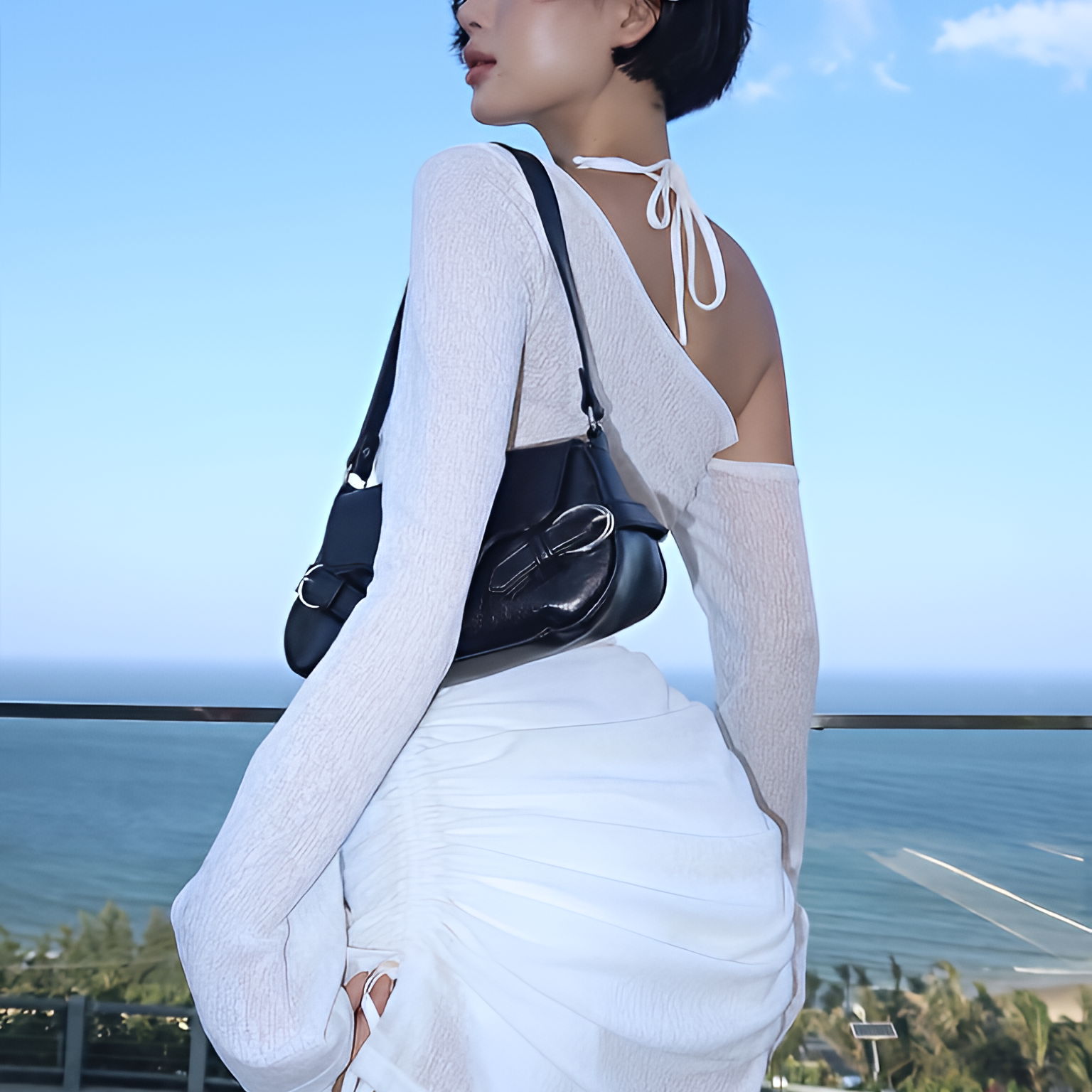 Skew Collar Ruched Lace Up See Through Mini Dress Drawstring Summer Party Clubwear