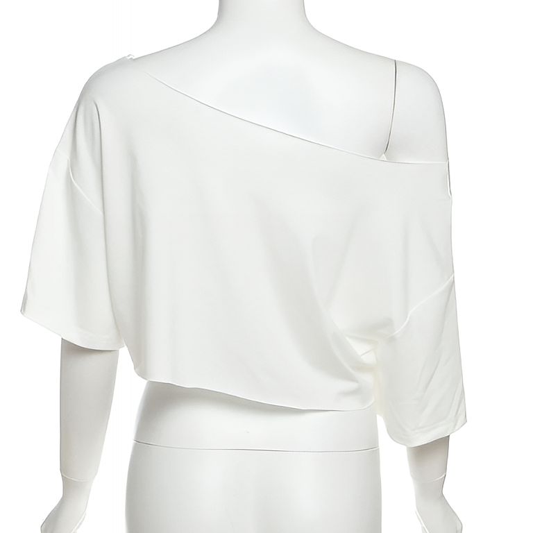 Letter Print Off Shoulder Mini T-Shirt Slim Fit Summer Street Style Top