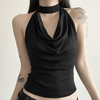 Solid Color Halter Vest Casual Slim Fit Top