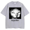 Unisex Vintage Cat Meme Graphic T Shirt Oversized Casual Streetwear Y2K Tee