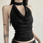 Solid Color Halter Vest Casual Slim Fit Top