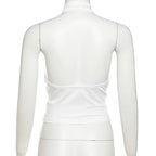 Women Backless Halter Vest Swing Collar Slim Fit Street Style Summer Top