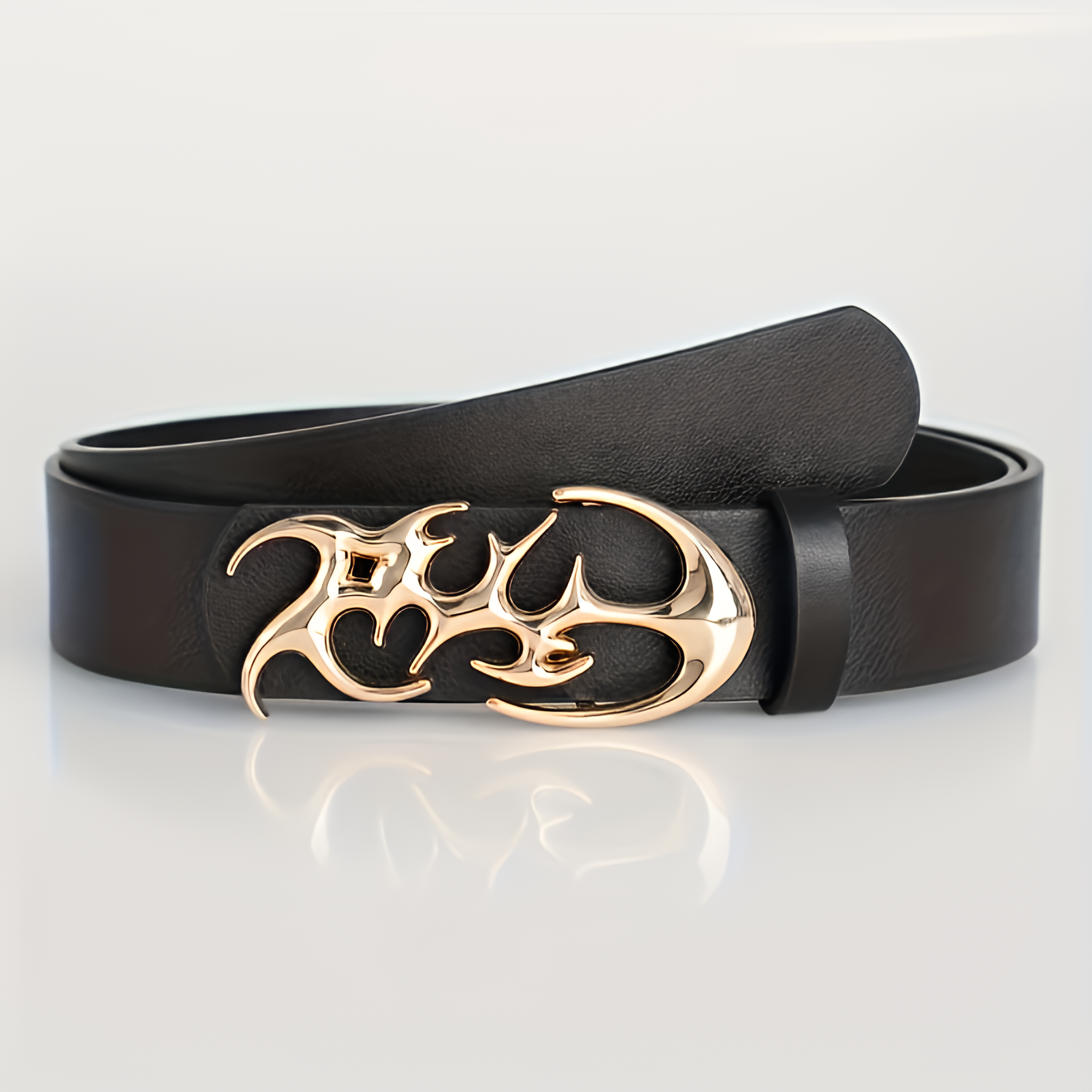 Unisex Y2K Punk PU Leather Belt Black Hollow Fashion Waist Belt Plus Size